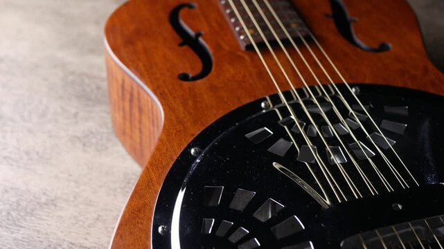 Vintage Resonator acoustic dobro blues guitar.