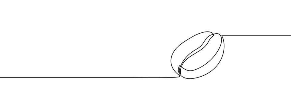 Continuous line coffee beans vector illustration with transparent background editable stroke.