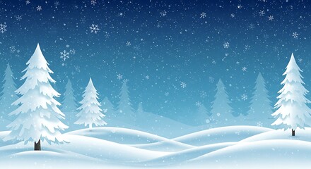 Winter Wonderland Digital Art Blue Hues Snowy Landscape AI Generated