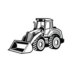 Naklejka premium Bulldozer silhouette vector