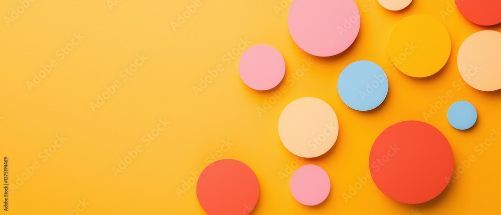 Poster abstract background with multiple overlapping circles of different colors. the circles are arranged 