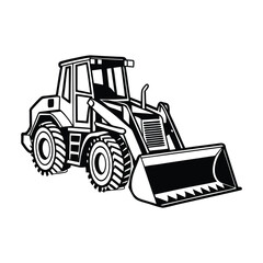 Naklejka premium Bulldozer silhouette vector