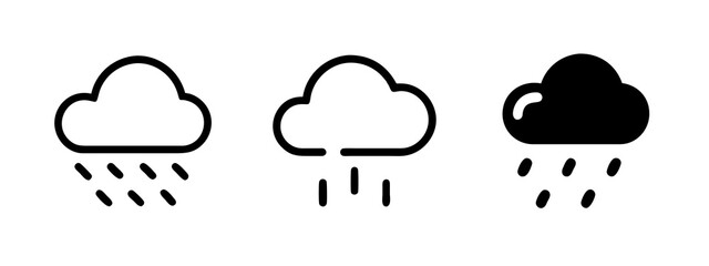 Rain Cloud Icons Weather App Design