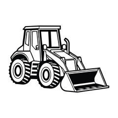 Naklejka premium Bulldozer silhouette vector