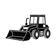Naklejka premium Bulldozer silhouette vector