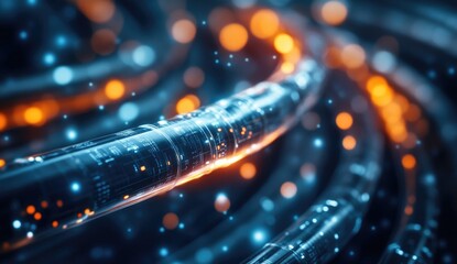 Abstract swirling digital tubes