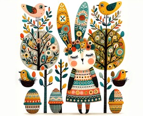 Pascua Folk: Cuentos de Conejos y Niñas Florales 