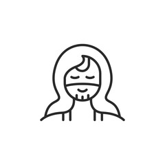 Carnival dancer icon. Simple outline of a festival dancer in traditional costume. Ideal for designs related to cultural festivals, celebrations, or performances. Vector illustration