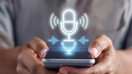 Naklejka premium Seamless Interaction: AI-Powered Voice Recognition for the Future