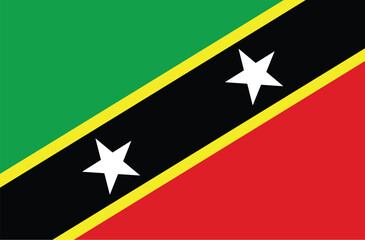 Nationall flag of Saint Kitts and Nevis. Vector illustration
