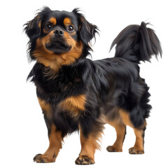 Tibetan terrier  dog isolated on transparent background. PNG. Generated AI