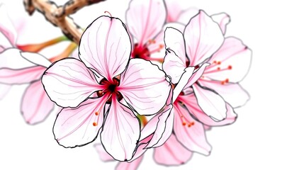 Close-up of delicate pink cherry blossom.