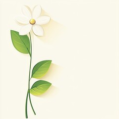 A white background with a flower and leaves 