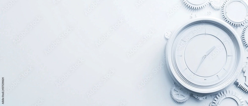Aufkleber close-up of a clock face with a white background. the clock face is in the center of the image and i