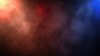 Obraz premium Smoky stage lighting, red blue hues, concert background, event design