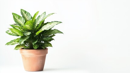 Obraz premium A healthy houseplant sits in its terracotta colored planter pot
