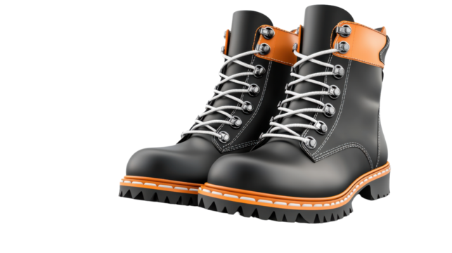 Durable weather resistant leather boots designed for outdoor activities construction work and industrial environments offering reliable protection and grip on challenging terrains
