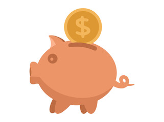 Cute Cartoon Piggy Bank Illustration