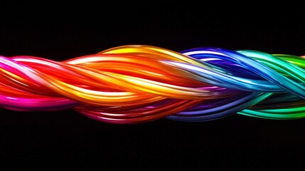 Photorealistic Fiber Optic Cable with Gold Fiber Cables