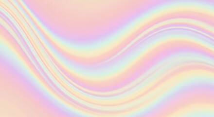 Serene pastel waves flowing in a dreamy iridescent landscape of soft, gentle hues.