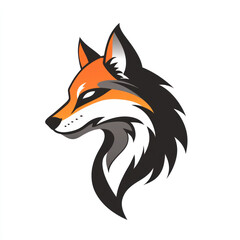 Obraz premium orange and black head of fox vector illustration logo