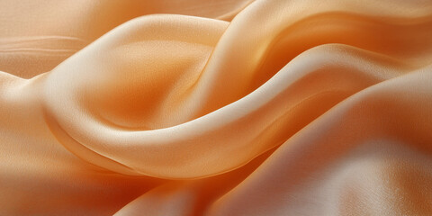 Obraz premium Orangenfarbiger Seidenstoff, glänzend Nahaufnahme mit Strukturen Hintergrundbild Textur