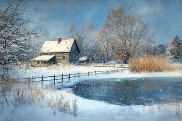 house in the snow