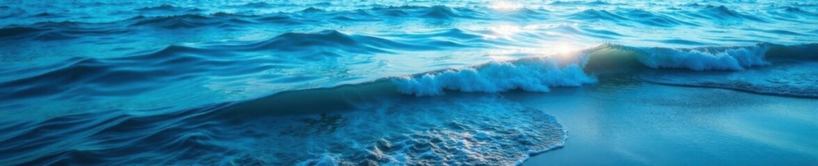 Deep dark blue ocean surface with gentle waves reflected on the sandy seafloor,  underwater,  sea floor,  blue water