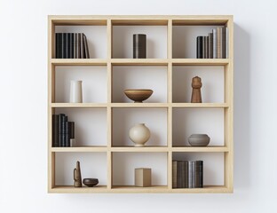 wooden shelves