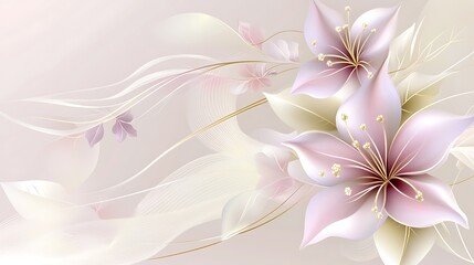Elegant Pink Lilies with Delicate Swirling Background