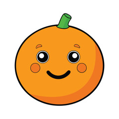 Adobe Illustrator Artwork-Cute cartoon orange with a happy face