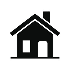 Simple black silhouette of a house icon.