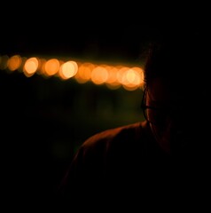 burning match on a black background
