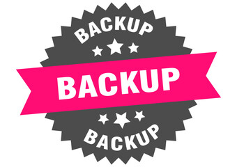 backup. backup round pink label isolated on transparent background