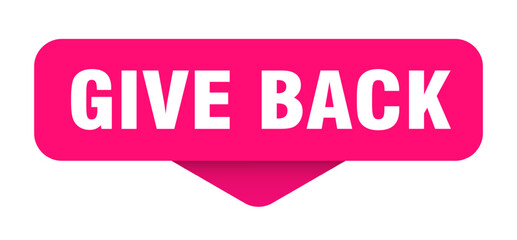 give back sticker. give back sign on transparent background