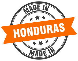 Made in Honduras round sign. Made in Honduras stamp.