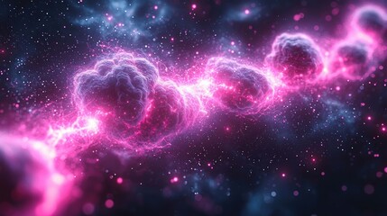 Cosmic Nebula: A Symphony of Pink and Blue