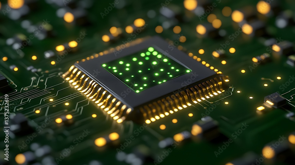 Aufkleber exploring the intricate world of microchips and circuit boards in modern technology