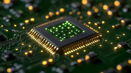 Obraz premium Exploring the Intricate World of Microchips and Circuit Boards in Modern Technology