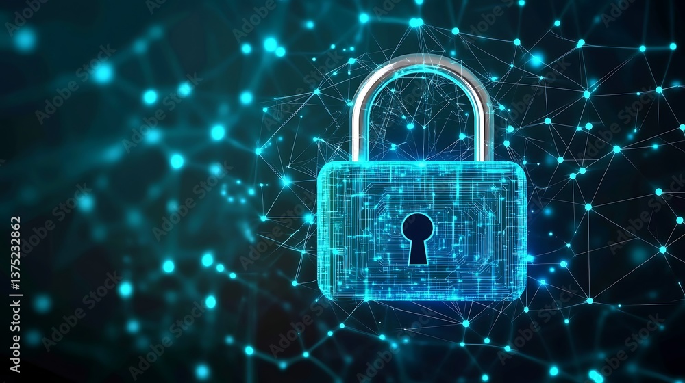 Poster ensuring digital security with modern technology and encryption techniques