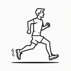 Fototapeta premium Dynamic runner in motion showcasing speed and determination in simple design