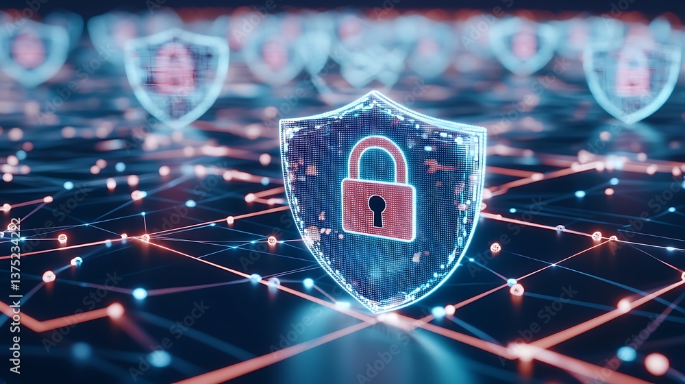 Poster protecting digital information with advanced security measures and encryption technologies