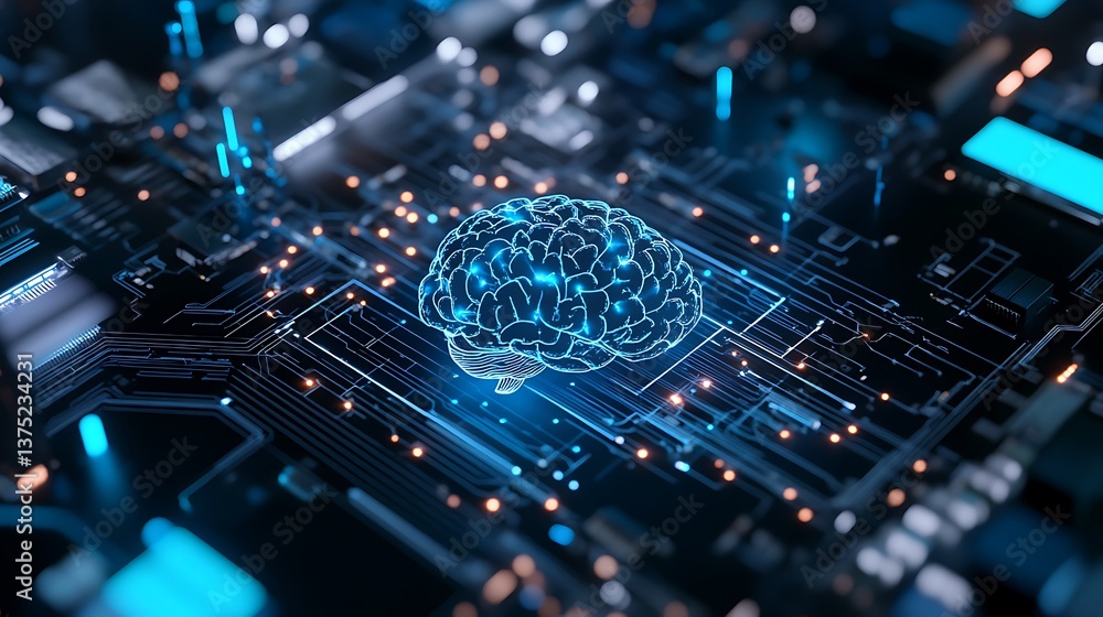 Poster exploring the intersection of artificial intelligence and neural networks in modern technology