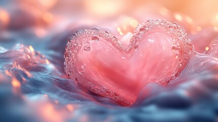 Fototapeta premium Dew-Kissed Heart Abstract Love and Romance Symbol