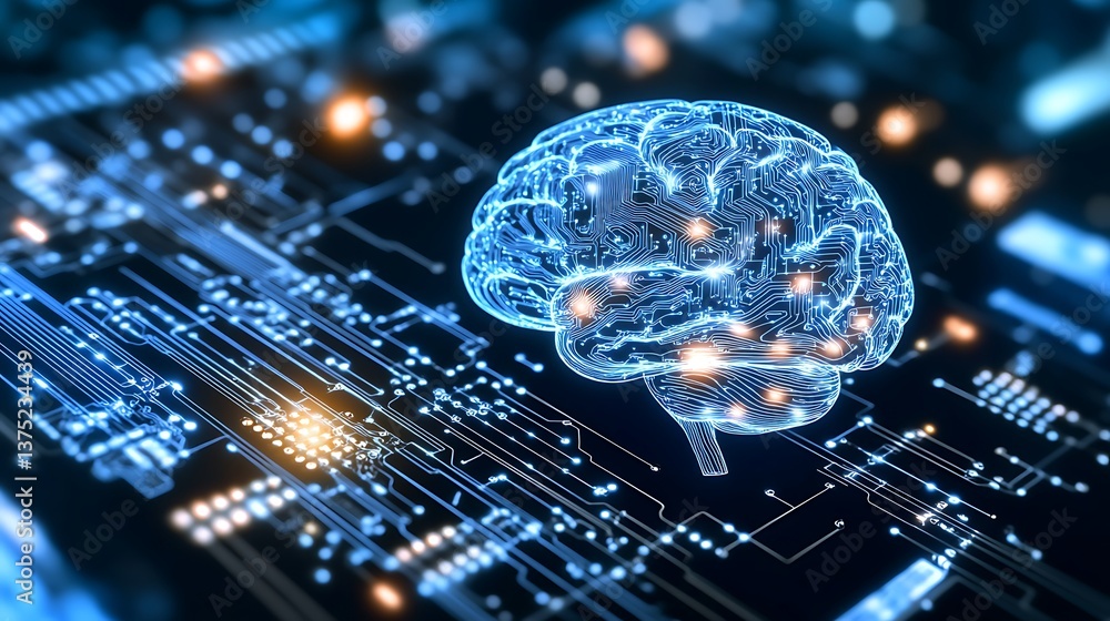 Poster exploring the intersection of artificial intelligence and neural networks in modern technology