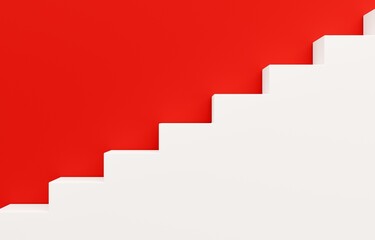 Fototapeta premium 3D素材_シンプルな階段_赤