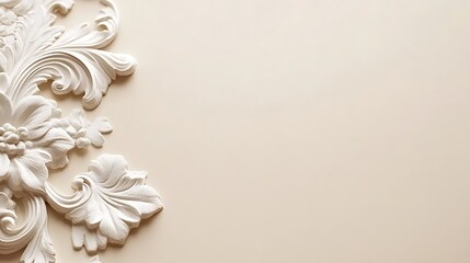 Elegant White Floral Wall Decor Plaster Ornament