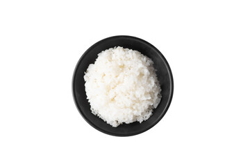 White rice in black bowl in png file png 파일의 검은 그릇에 있는 흰쌀