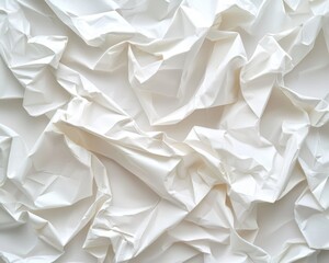 Obraz premium Abstract background texture of crumpled white paper showing folds and creases in a unique design.