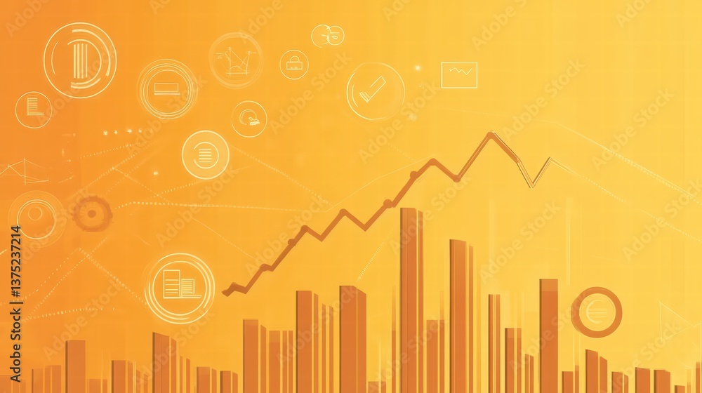 Aufkleber financial growth visualization: an abstract and dynamic representation of financial growth, featurin